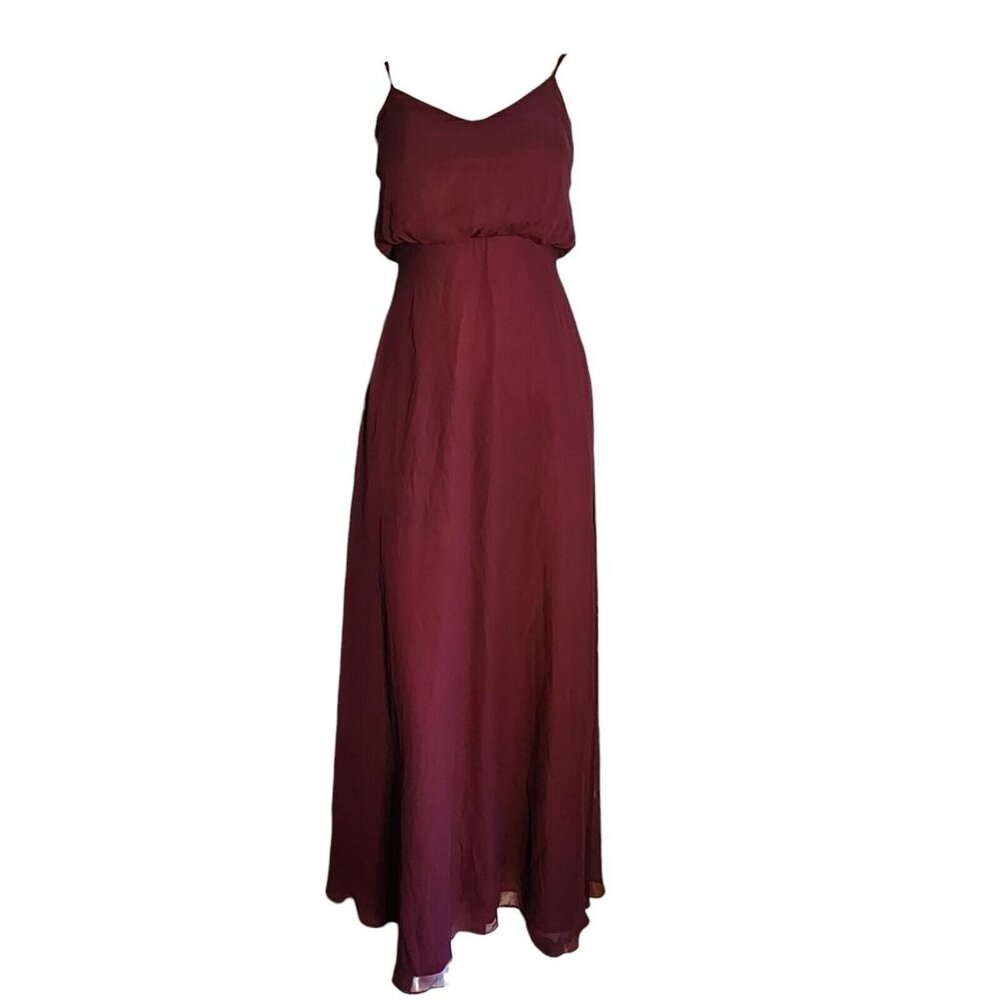BIRDIE GREY Solid All Purple Cabernet Gwennie Bridesmaid Dress‎ Womens Size XS